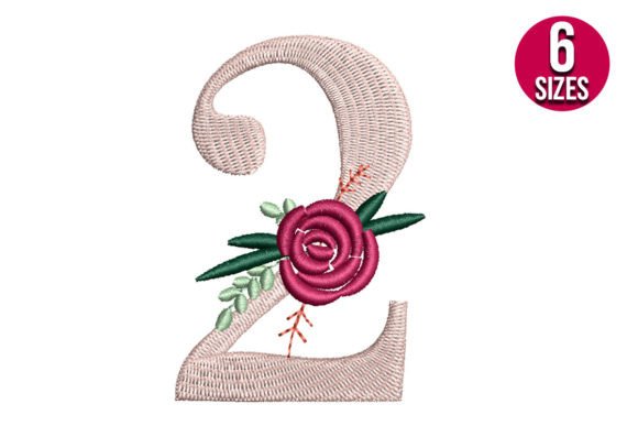 Floral Number 2: A Thoughtful Embroidery Accent for Meaningful Gifts