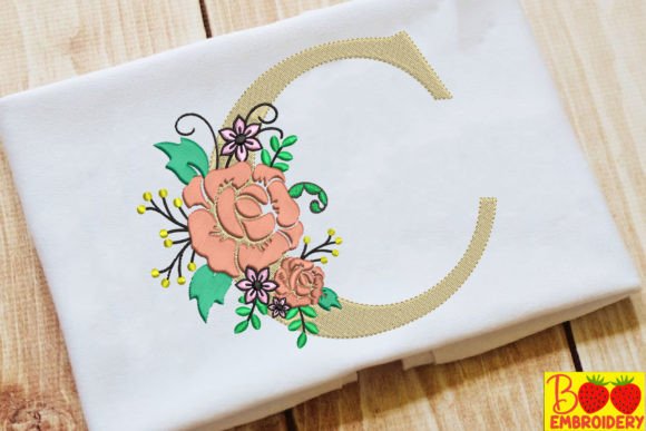 Letter C and Flower Embroidery Design Review