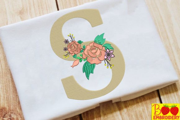 Letter S and Flower: Sweet, Elegant Monogram for Handmade Gifts