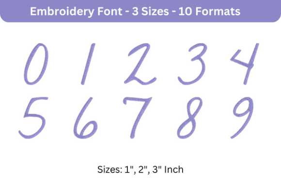 Romantic Font 0 to 9: A Business-Ready Embroidery Font